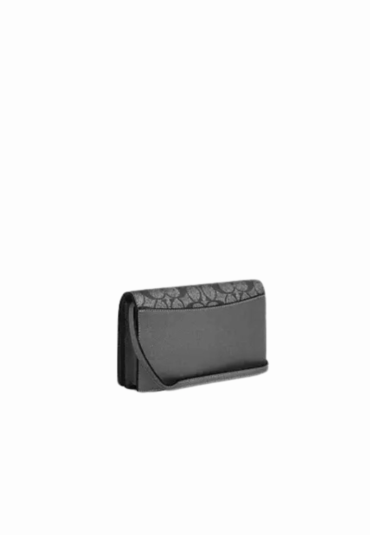 Coach Anna Foldover Clutch Crossbody Bag In Gunmetal Multi CX593