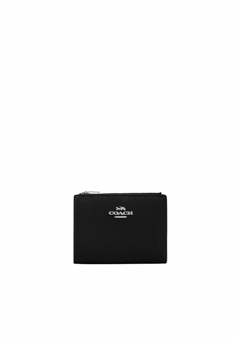 Coach Bifold Wallet Refined Pebbled Leather In Bk Badlands Flr CM315
