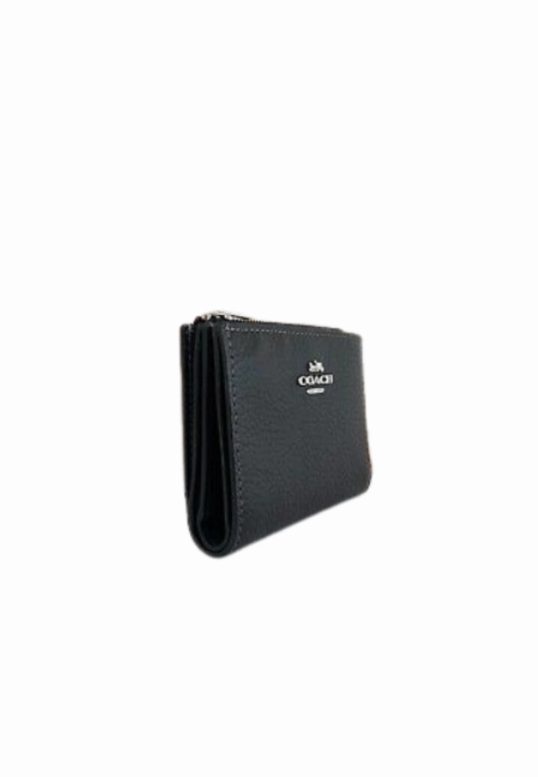 Coach Bifold Wallet Refined Pebbled Leather In Bk Badlands Flr CM315