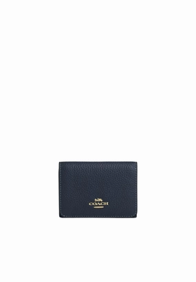 Coach Card Holder Wallet Signature Canvas With Cherry Print In Denim Multi CZ448