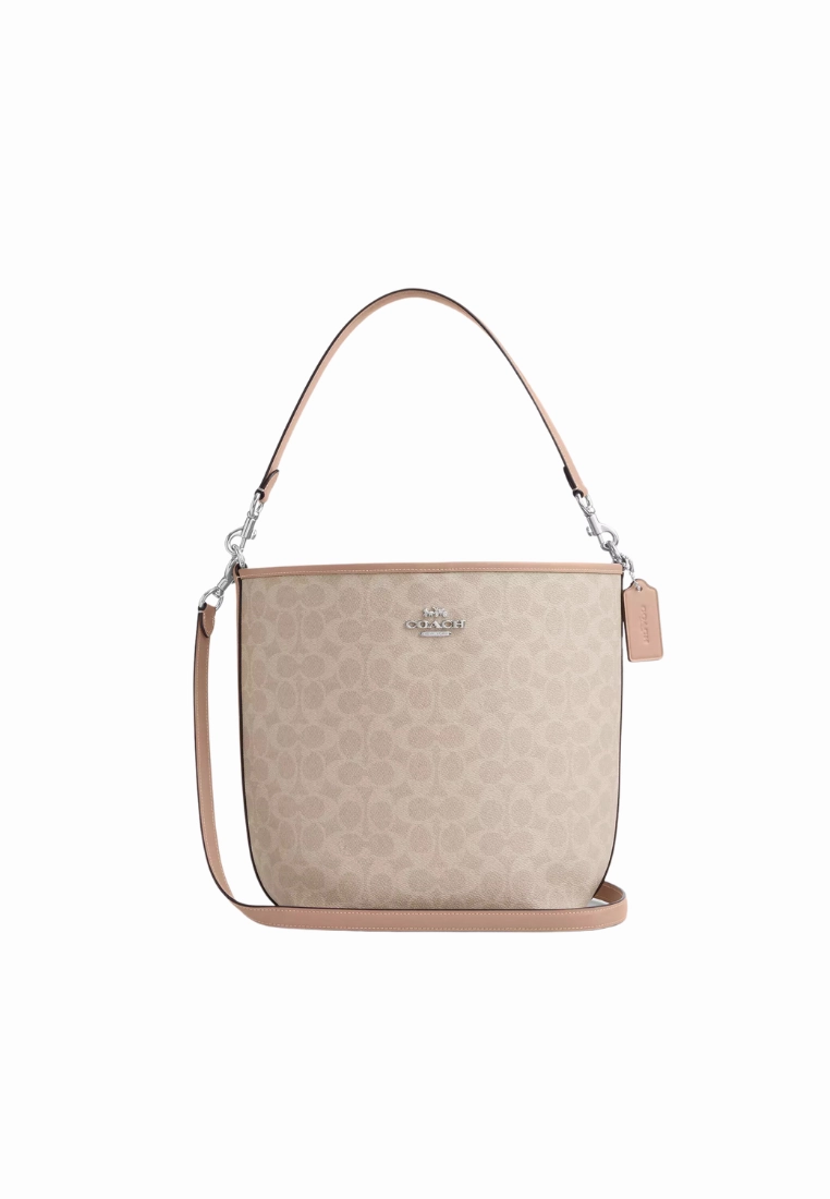 Coach City Bucket Bag Large Signature In Sand Taupe CT802
