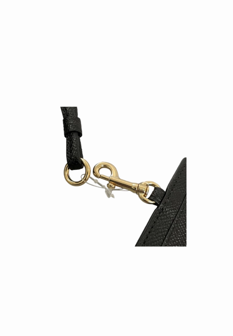 Coach Crossgrain Leather 57311 Id Lanyard In Black