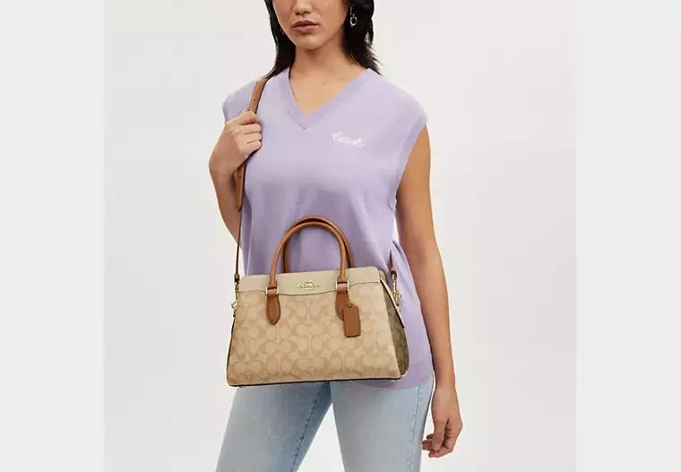 Coach Darcie Carryall Bag In Blocked Signature Canvas