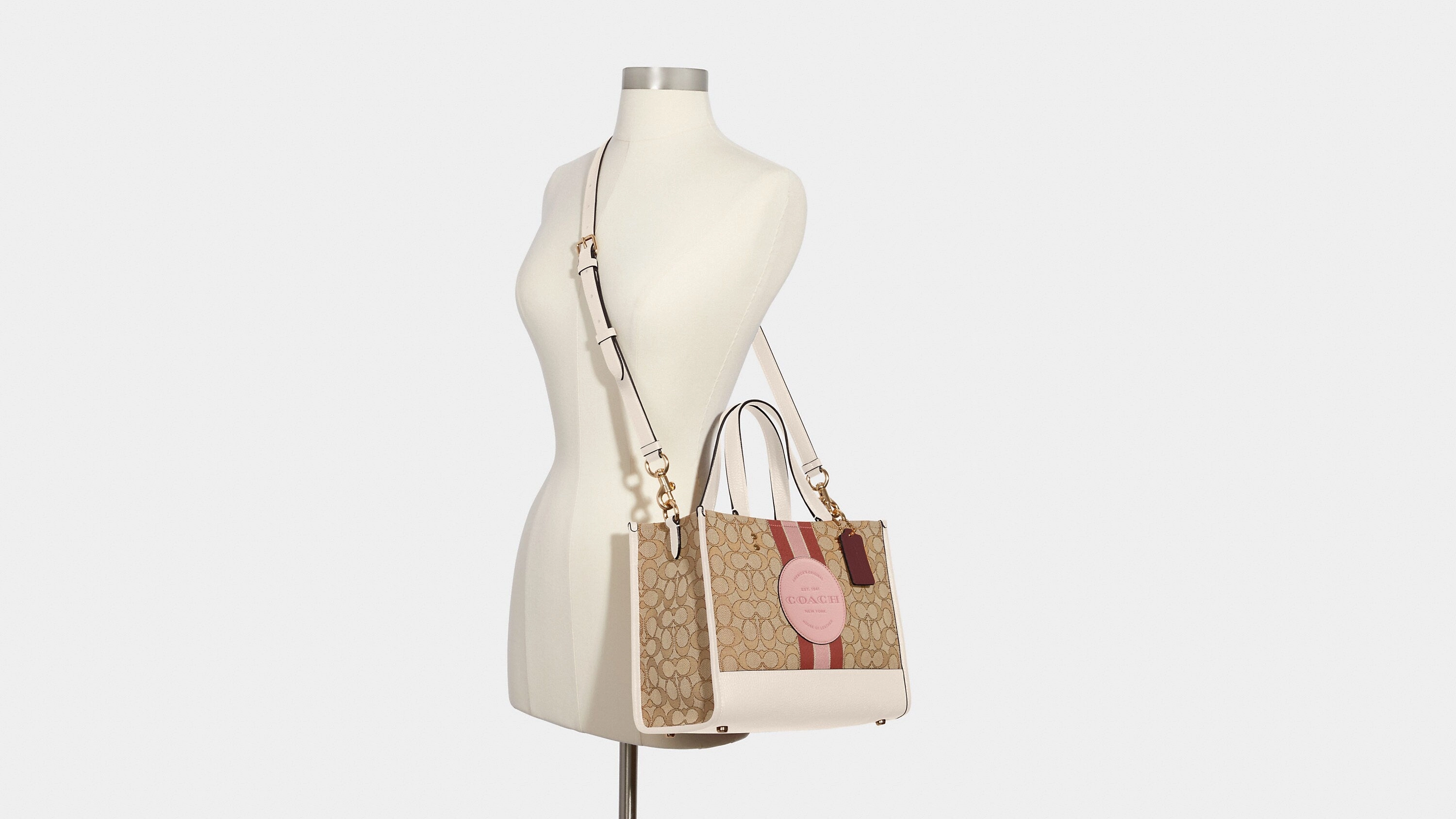 Coach Dempsey Carryall In Signature Jacquard With Stripe And Coach Patch