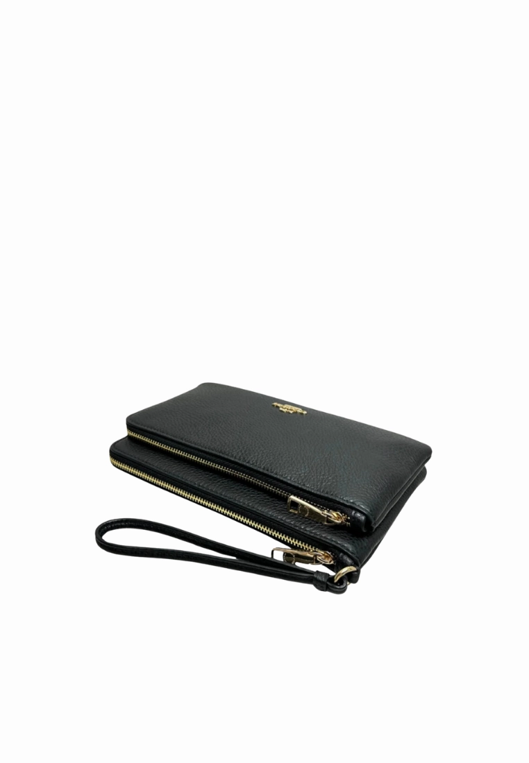 Coach Double Zip Wristlet In Black CU919