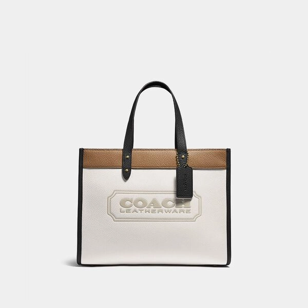 COACH FIELD TOTE 30 IN COLORBLOCK WITH COACH BADGE