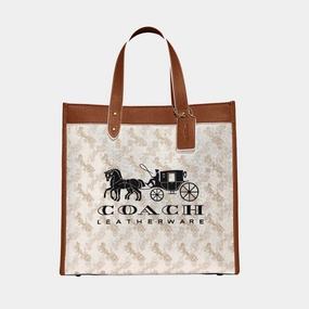 coach Field Tote With Horse And Carriage Print