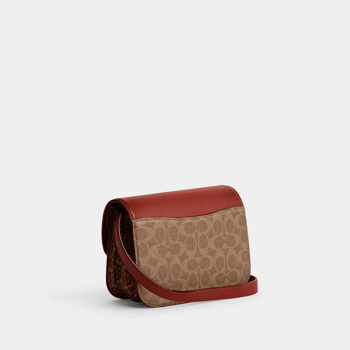 Coach Idol Bag In Signature Canvas With Snakeskin Detail