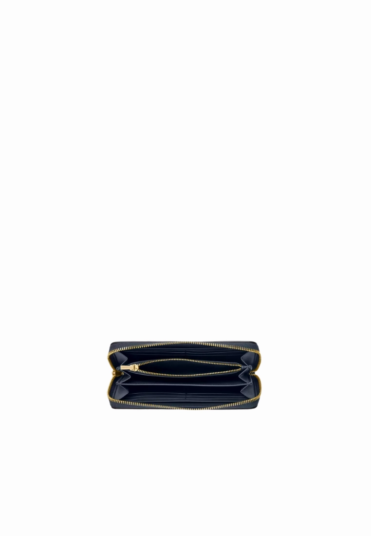 Coach Long Zip Around Wallet In Signature Canvas With Cherry Print In Denim Multi CZ328