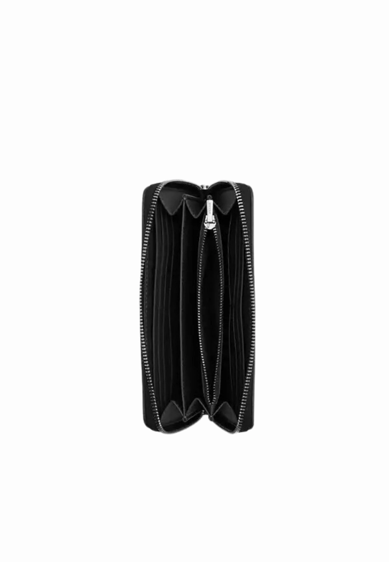 Coach Long Zip Around Wallet Signature Jaqcuard In Black CU150