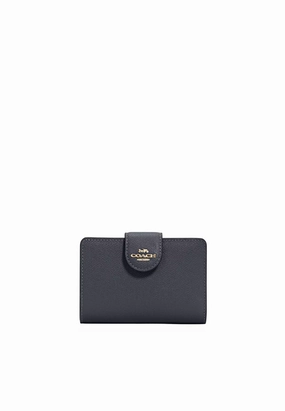 Coach Medium Corner 6390 Zip Wallet In Midnight