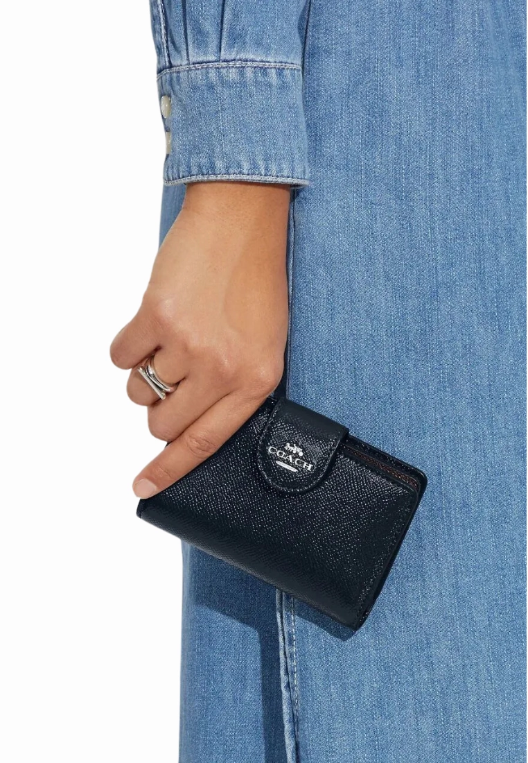 Coach Medium Corner 6390 Zip Wallet In Midnight