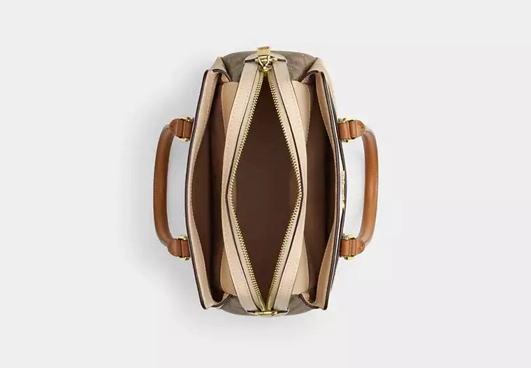Coach Mini Darcie Carryall Bag In Blocked Signature Canvas