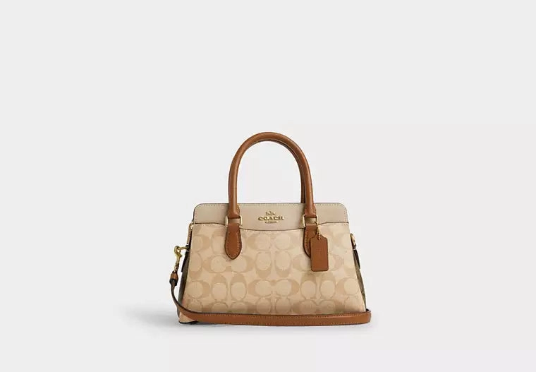 Coach Mini Darcie Carryall Bag In Blocked Signature Canvas