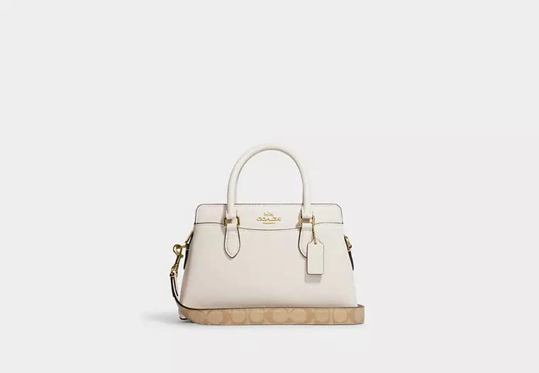 Coach Mini Darcie Carryall Bag With Signature Canvas Detail