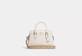 Coach Mini Darcie Carryall Bag With Signature Canvas Detail