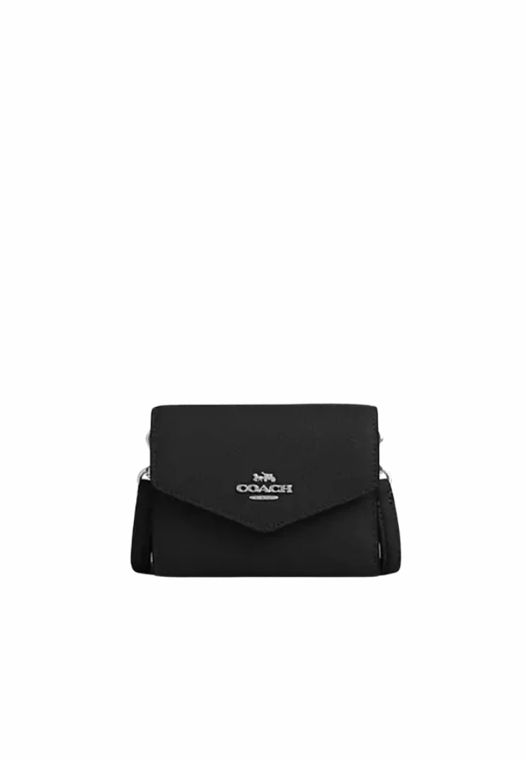 Coach Mini Envelope Wallet With Strap In Black CU170