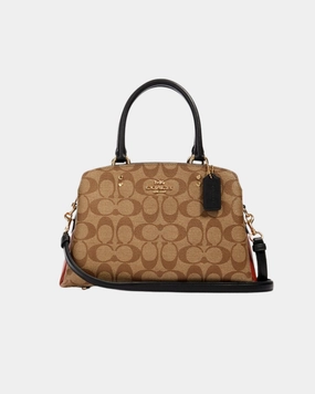 Coach Mini Lillie Carryall In Signature Canvas - Khaki Black