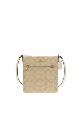 Coach Mini Rowan File Bag In Signature Canvas In Light Khaki Chalk CS182