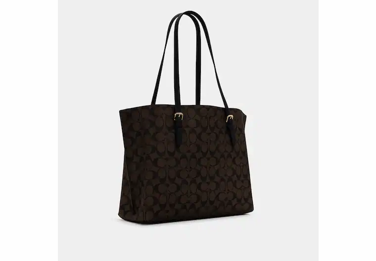 Coach Mollie Tote In Signature Canvas Gold/Brown Black