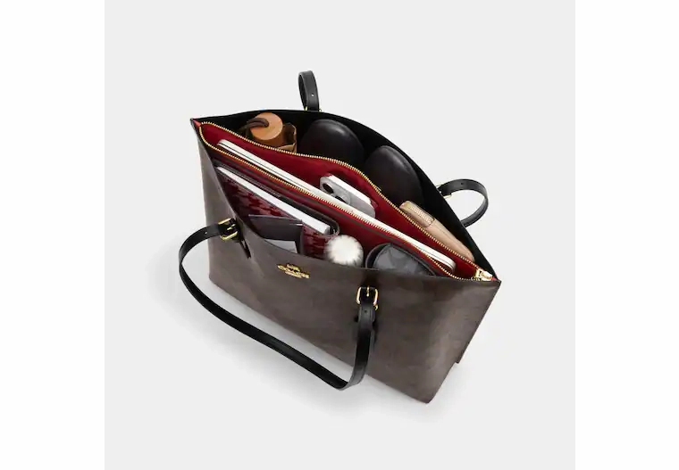 Coach Mollie Tote In Signature Canvas Gold/Brown Black