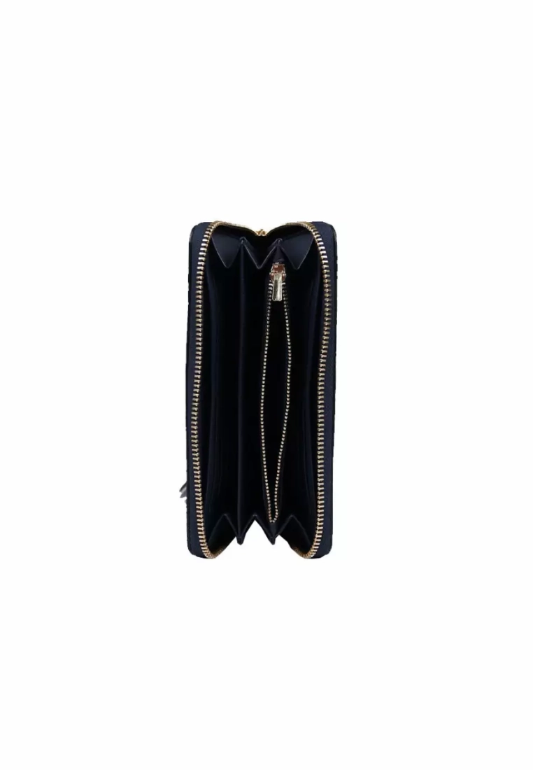 Coach Pebble Leather C4451 Long Zip Around Wallet In Midnight