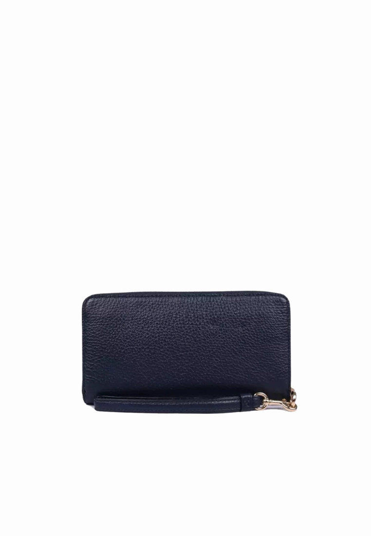 Coach Pebble Leather C4451 Long Zip Around Wallet In Midnight