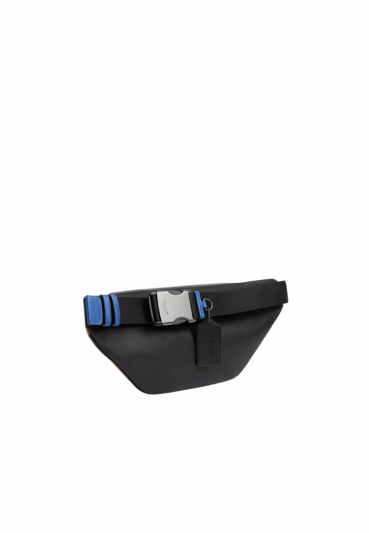 Coach Racer Belt Bag In Blocked Signature Canvas In Pacific Bright Mineral CY776