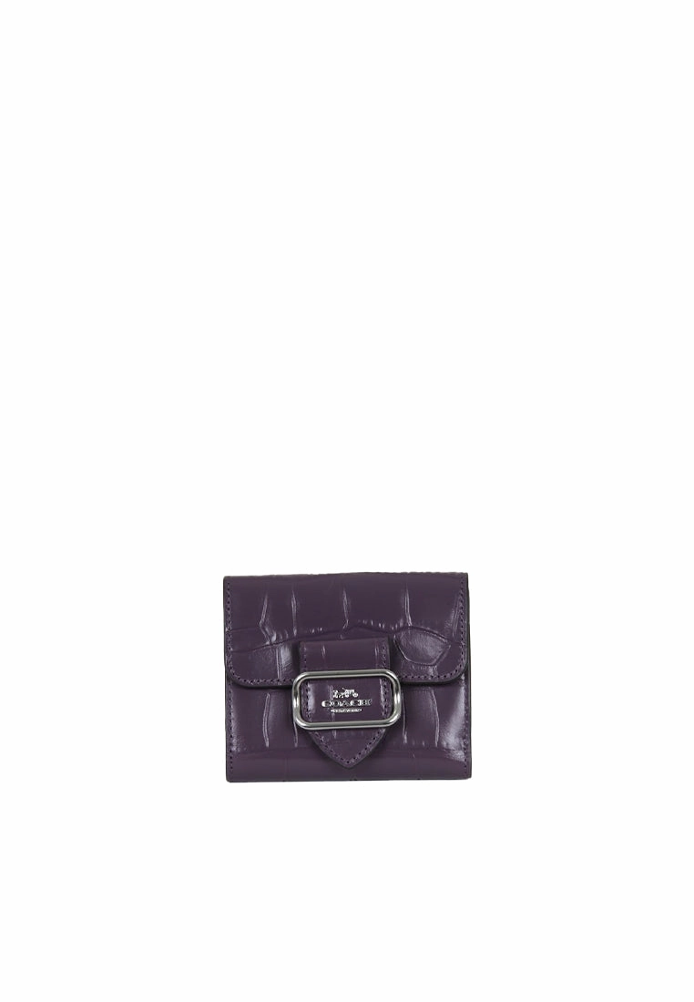 Coach Small Morgan Wallet Embossed Leather In Amethyst CM263
