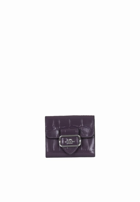 Coach Small Morgan Wallet Embossed Leather In Amethyst CM263