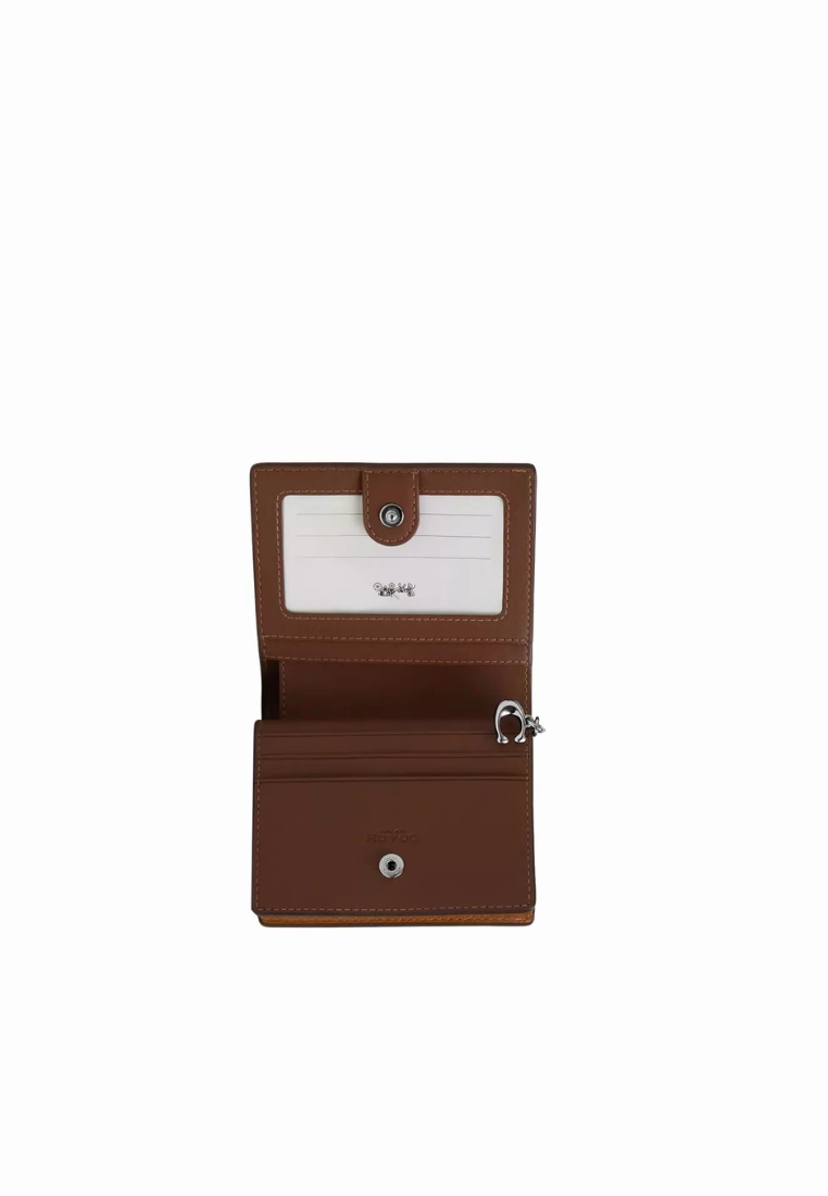 Coach Snap Wallet In Light Saddle C2862