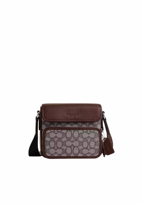 Coach Sullivan Flap Crossbody Bag In Signature Jacquard In Maple CT834