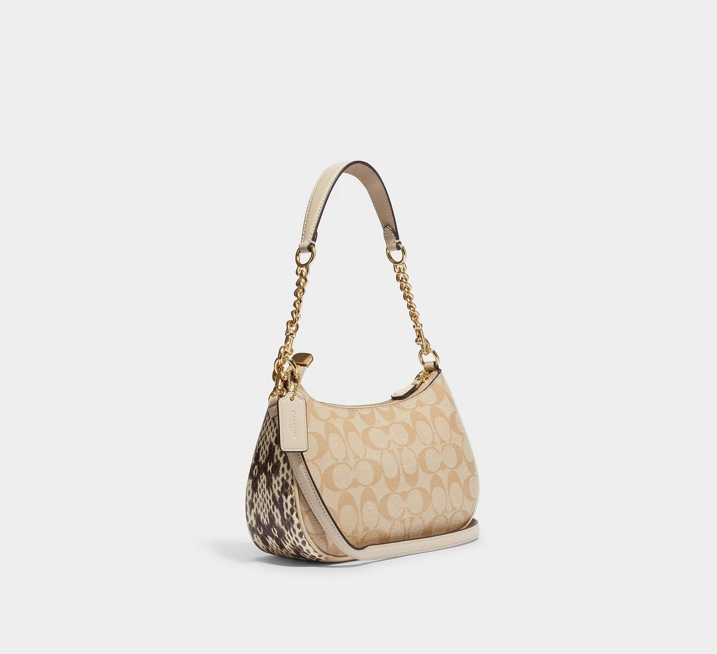 Coach Teri Shoulder Bag In Signature Canvas Gold/Light Khaki Multi