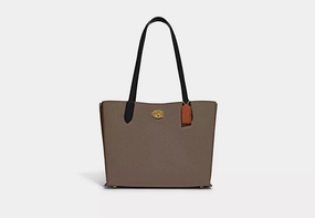 Coach Willow Tote Bag In Colorblock With Signature Canvas Interior