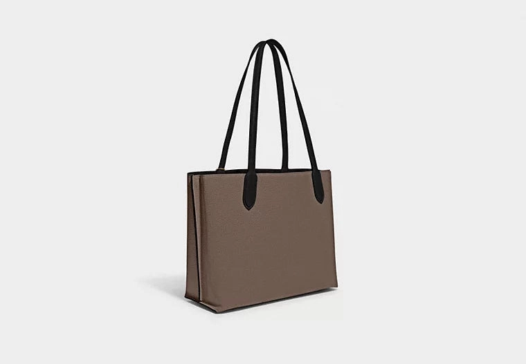 Coach Willow Tote Bag In Colorblock With Signature Canvas Interior