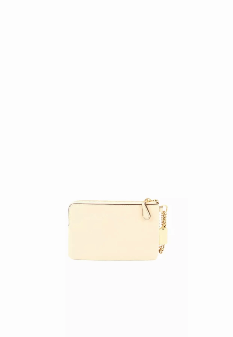 Coach X Jennifer Lopez Corner Zip C6514 Wristlet With Nyc Skyline In Cream