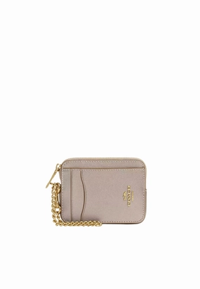 Coach Zip Card Case Wristlet In Light Champagne CW890