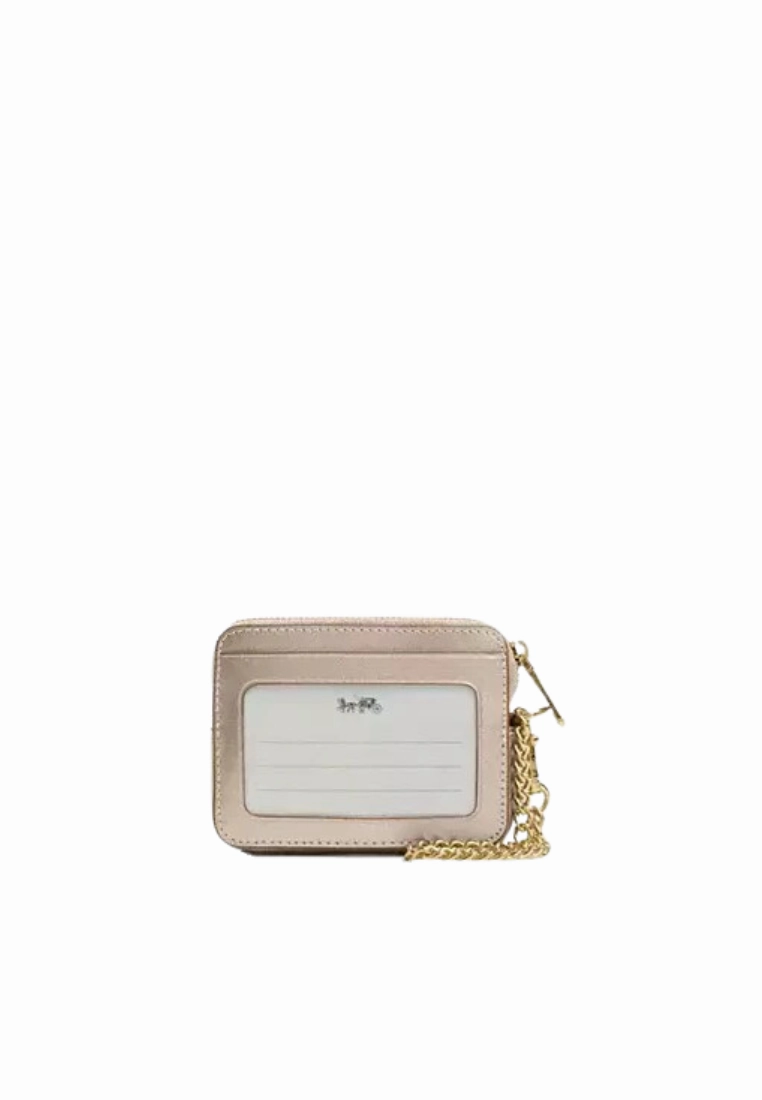 Coach Zip Card Case Wristlet In Light Champagne CW890