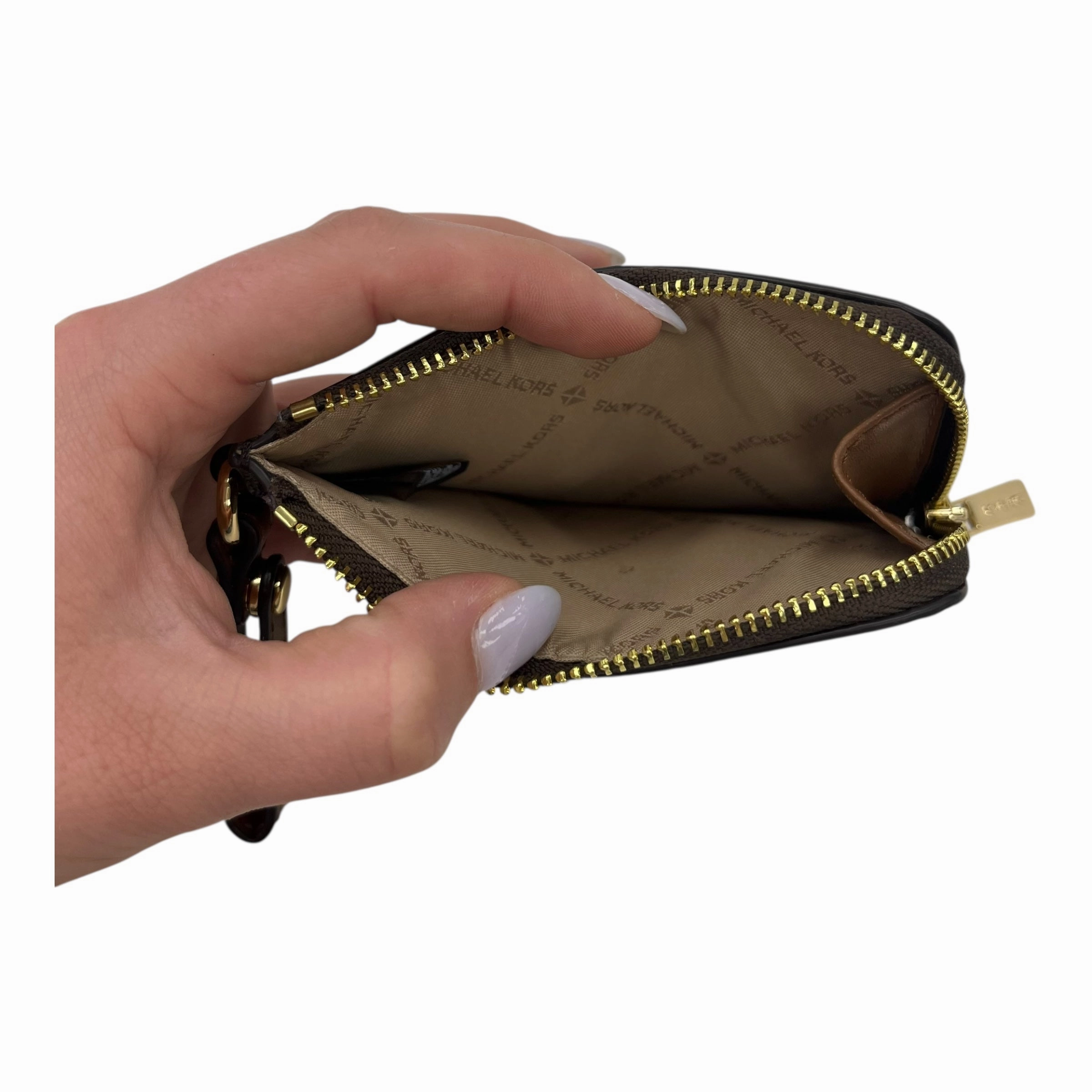 Coin Purse Designer By Michael Kors In Brown, Size:Small