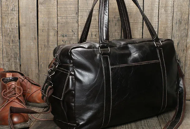 Cool Leather mens Travel bag Duffle Bag Weekender Bag Overnight Bag shoulder bags