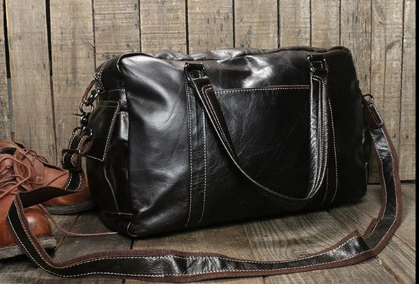 Cool Leather mens Travel bag Duffle Bag Weekender Bag Overnight Bag shoulder bags
