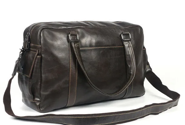 Cool Leather mens Travel bag Duffle Bag Weekender Bag Overnight Bag shoulder bags
