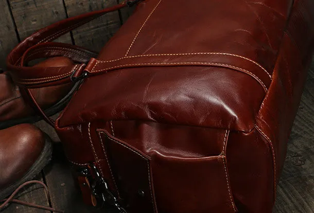 Cool Leather mens Travel bag Duffle Bag Weekender Bag Overnight Bag shoulder bags