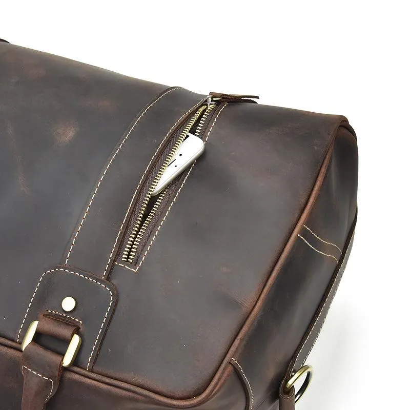 Cool Leather Mens Weekender Bags Travel Bags Duffle Bags Holdall Bags for men