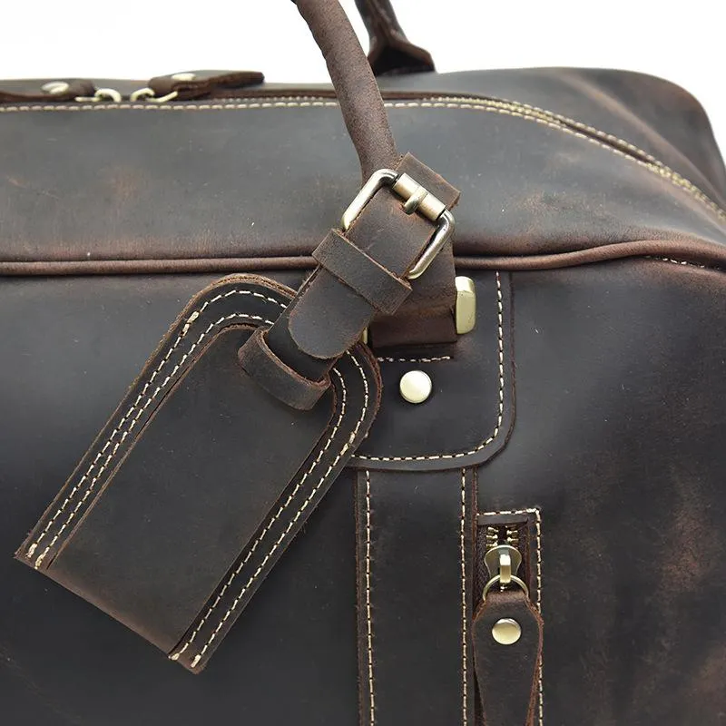 Cool Leather Mens Weekender Bags Travel Bags Duffle Bags Holdall Bags for men