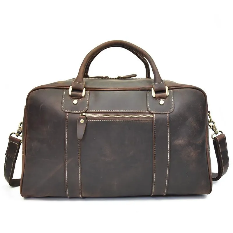 Cool Leather Mens Weekender Bags Travel Bags Duffle Bags Holdall Bags for men