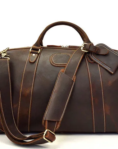 Cool Vintage Leather Mens Duffle Bags Weekender Bag Overnight Bag Travel Bag