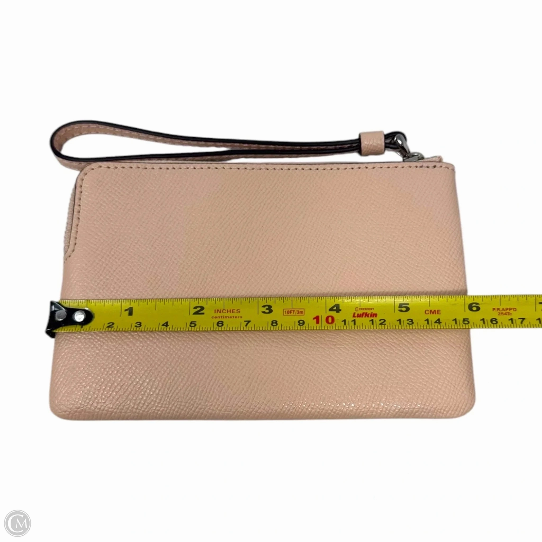 Corner Zip Wristlet Designer By Coach, Size: Small