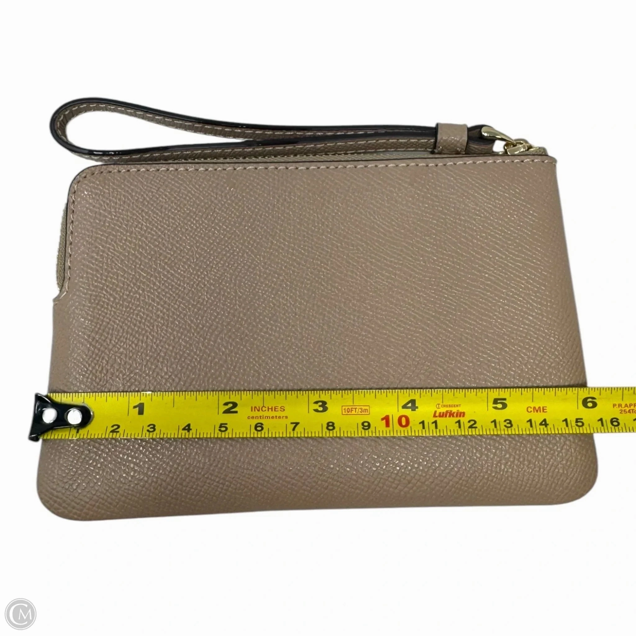Corner Zip Wristlet Designer By Coach, Size: Small