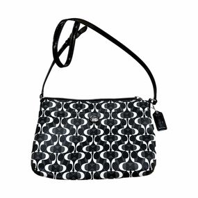 Crossbody Designer By Coach In Black & Cream, Size:Small